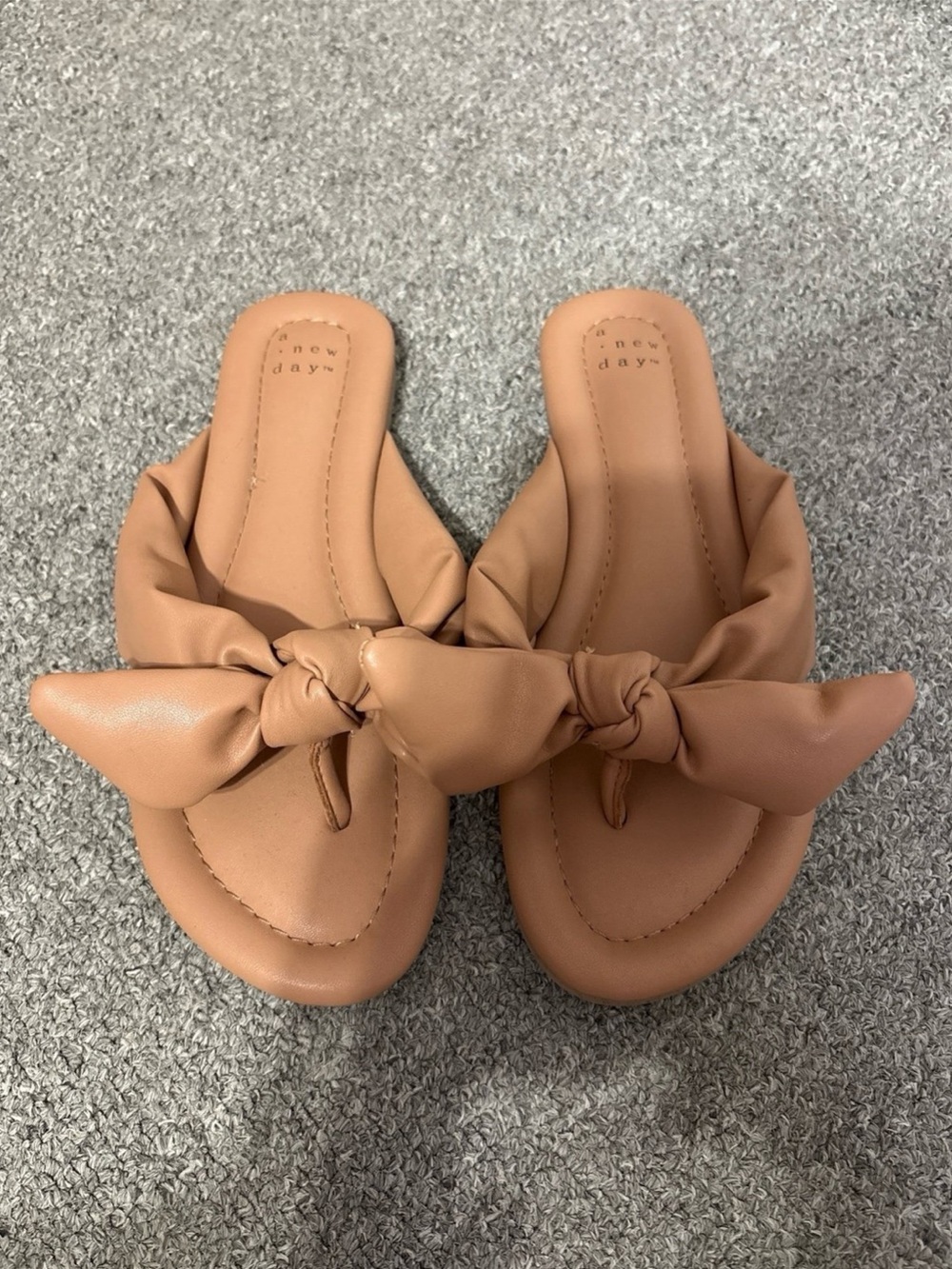 A New Day Brown Adley Bow Flip Flop Sandals